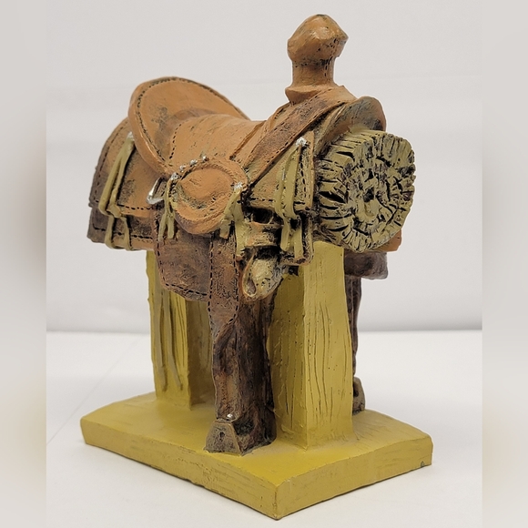 Southwestern Reflections Collection Mini Resin Cowboy Horse Saddle Figurine - Picture 3 of 7